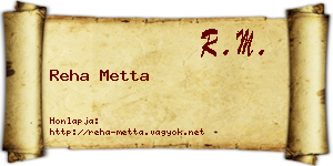 Reha Metta névjegykártya